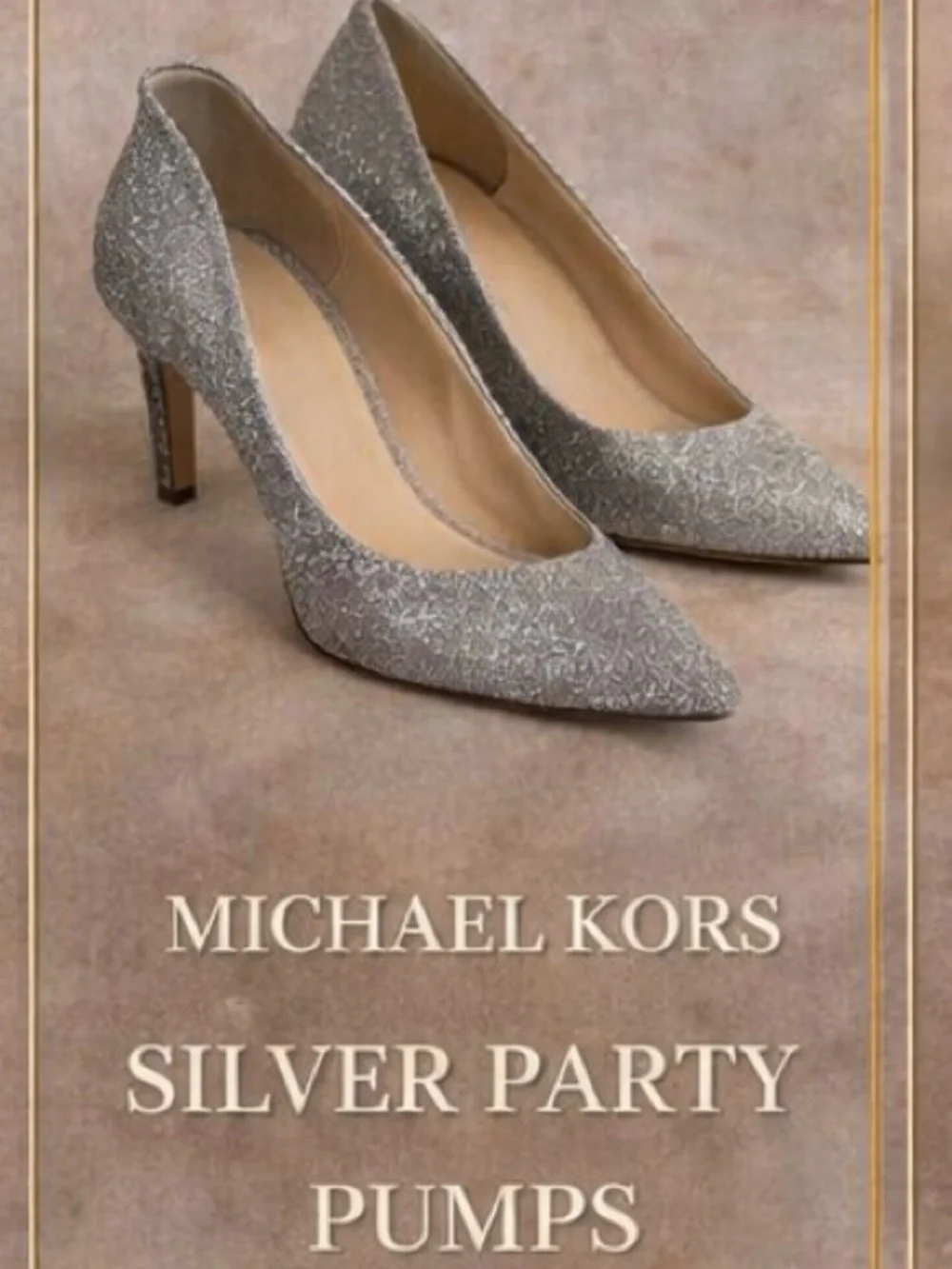 MICHAEL KORS SILVER PARTY PUMPS SIZE 8